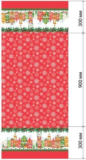 Скатерть Доляна «Новый год: Волшебный город» 145х149 см, 100% хлопок, 164 г/м2